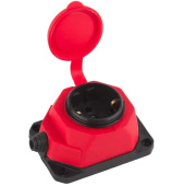 Колодка ЭРА K-1e-RED-IP44 каучуковая с заземлением 1 розетка 16A IP44 красная Б0044550 